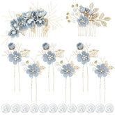 inSowni coiffe mariée fleurs bleues, allure romantique et raffinée