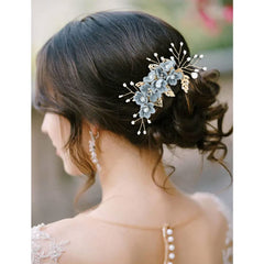 inSowni broches cheveux fleurs bleues, brillance subtile et élégance