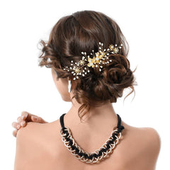 inSowni epingle tourbillon cristal or, brillance délicate pour cheveux.