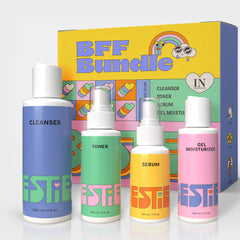 Gel nettoyant visage InstaNatural Besties, pompe, nettoyage en douceur.