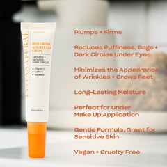 Crème yeux InstaNatural en action, application douce et rapide.