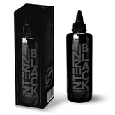 Intenze Black Label, encre tatouage 8 oz prête pour des sessions professionnelles.