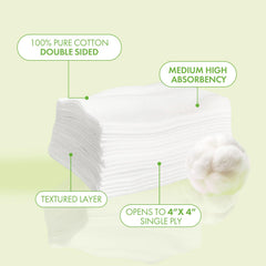 Intrinsics Petites Carrés Coton – pads dépliés pour visage net et application précise.
