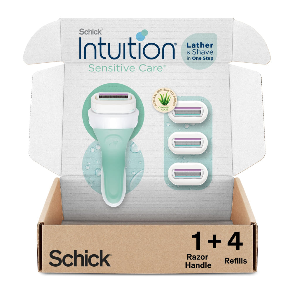 Rasoir Intuition pour femmes sensibles, glisse douce sur la peau.