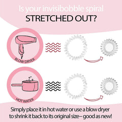 Utilisation des chouchous invisibobble Original Traceless Spiral sur cheveux pour coiffure rapide.
