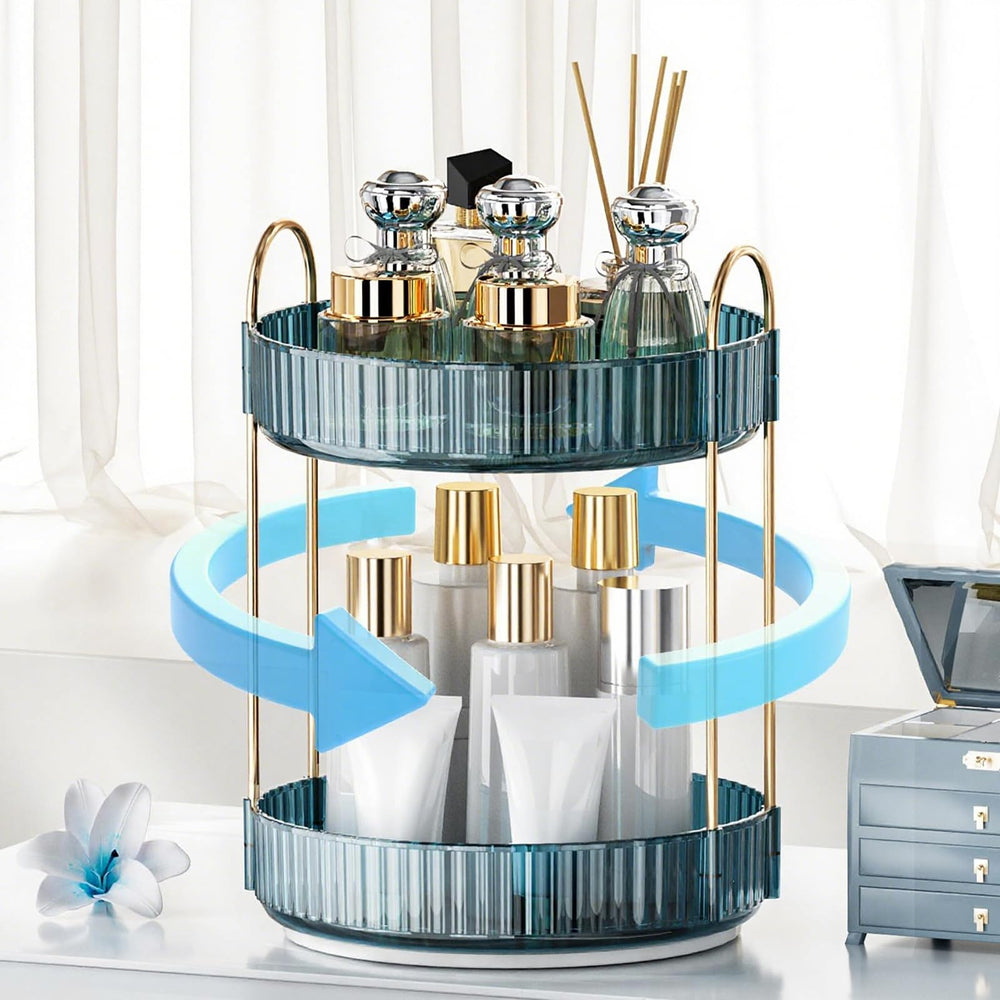 INVSSENE organiseur maquillage 360° bleu — accès rapide à vos cosmétiques