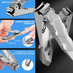 INXEN coupe-ongles bac de stockage intégré, évite les débris sur les surfaces.