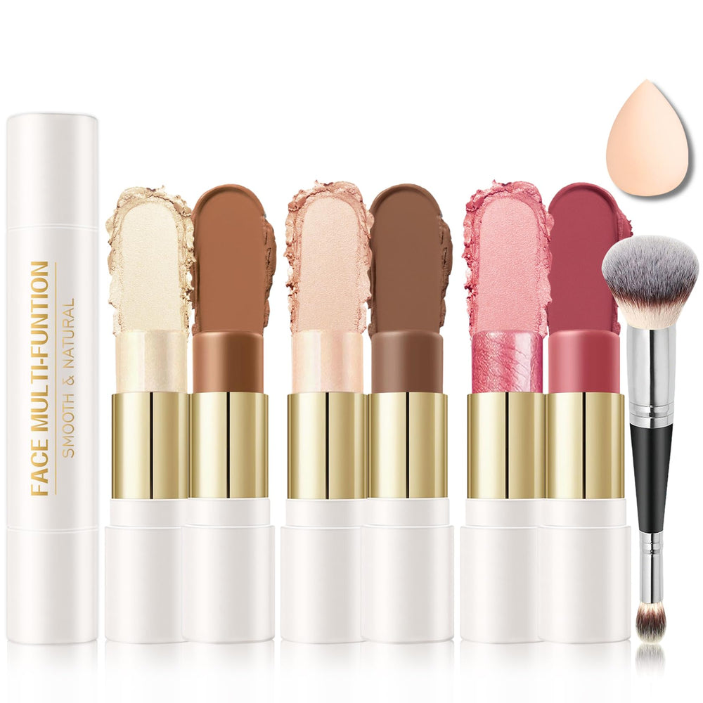 IONSGAKO kit sticks contour crème, aperçu des 6 couleurs pour sculpter les traits.