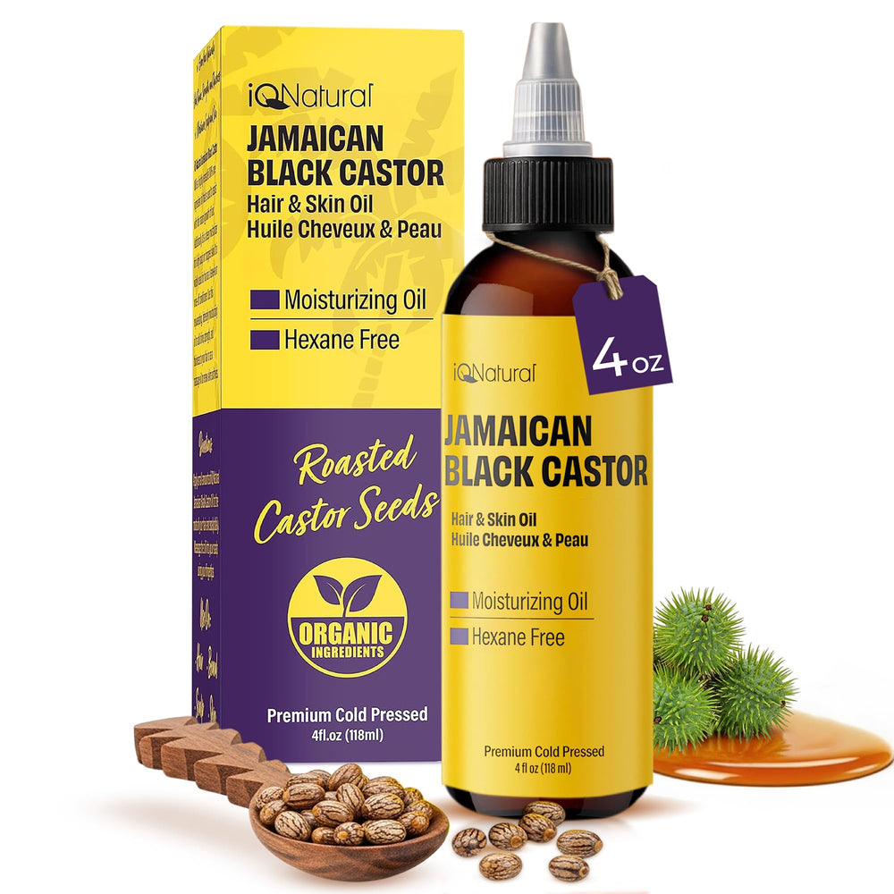 IQNATURAL huile ricin noir jamaïcain bouteille 4oz pour nourrir les cheveux
