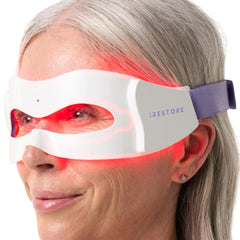 Masque iRestore avec diodes rouges et infrarouges pour un soin ciblé.