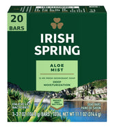 Barre savonneuse aloé Irish Spring pour une sensation de fraîcheur durable.