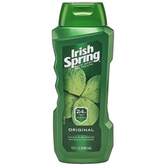 Bouteille Irish Spring Gel Douche Originale prête pour une douche rafraîchissante et une sensation de propreté durable.