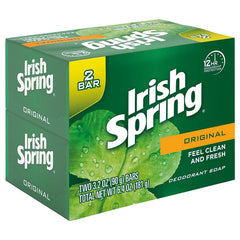 Détail texture barre Irish Spring Original, douceur perceptible au toucher.