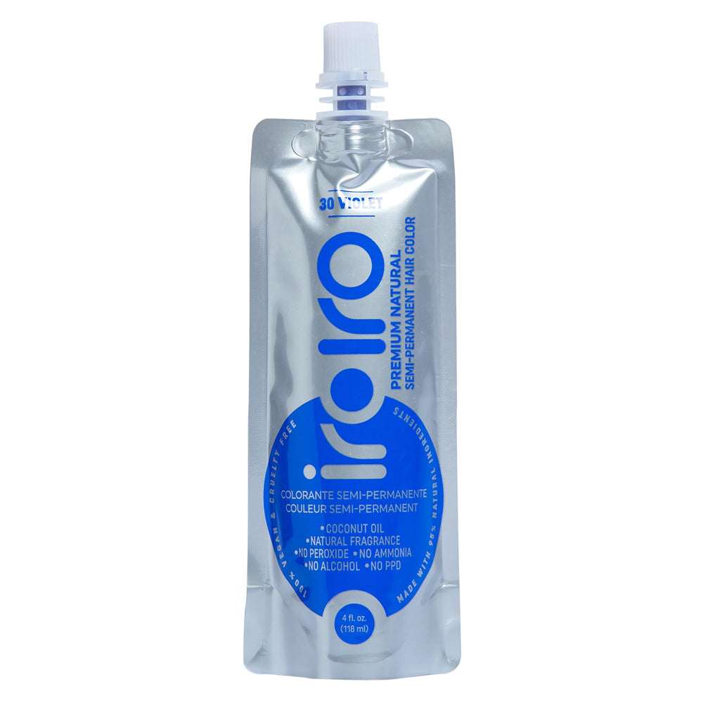 IROIRO coloration naturelle Violet 30, texture crème prête à l'application et durable.