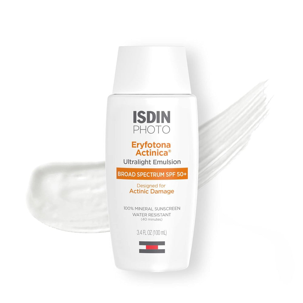 ISDIN Eryfotona Actinica – bouteille spf50 minéral, protection fiable du visage.