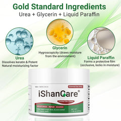 Texture légère et absorption rapide de la crème ishancare sans résidu gras.