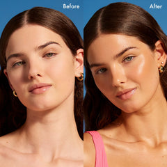 Peau lumineuse et teint uniforme sur le visage avec Isle of Paradise.