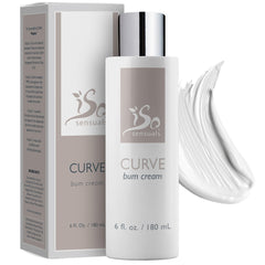 IsoSensuals Curve crème derriere-bouteille avec présentation hydratante et soin ciblé.