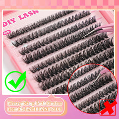 ISTGIFT Lash Clusters Kit, outils inclus (pinces, brosse) pour une application précise.
