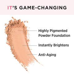 It Cosmetics Celebration Foundation Illumination teinte tan, teint homogène et doré.