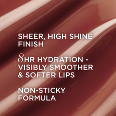 Texture à brillance élevée et fini soyeux sur les lèvres grâce au gloss-sérum