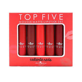 Italia Deluxe Top Five Mousse Matte Lipstick Stiletto swatch showing velvety matte texture