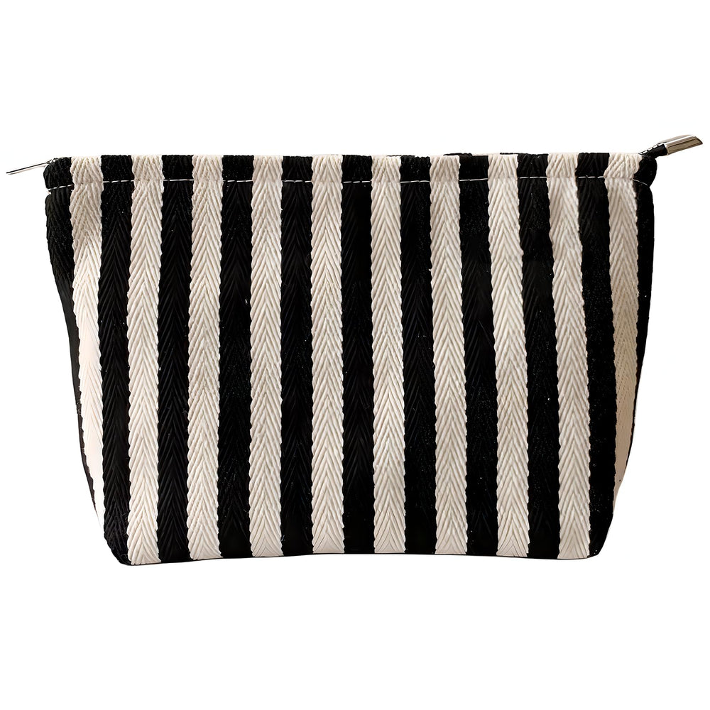 Itgowisa Trousse maquillage rayures ouverte, rangement pratique pour vos produits quotidiens