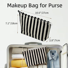Itgowisa Trousse maquillage rayures zip, protection fiable lors du voyage