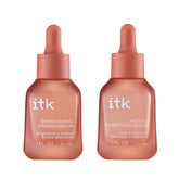 ITK serum vitamine C, flacon lumineux, prêt pour l'éclat matinal.