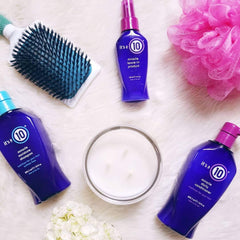 It's a 10 Miracle Daily Conditioner ingredients close-up highlighting Vitamin C and Aloe presence.