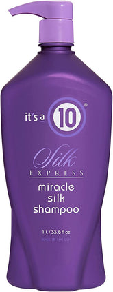 Its a 10 Haircare Silk Express Miracle Silk Shampoo : la bouteille offre douceur soyeuse et cheveux faciles à gérer.