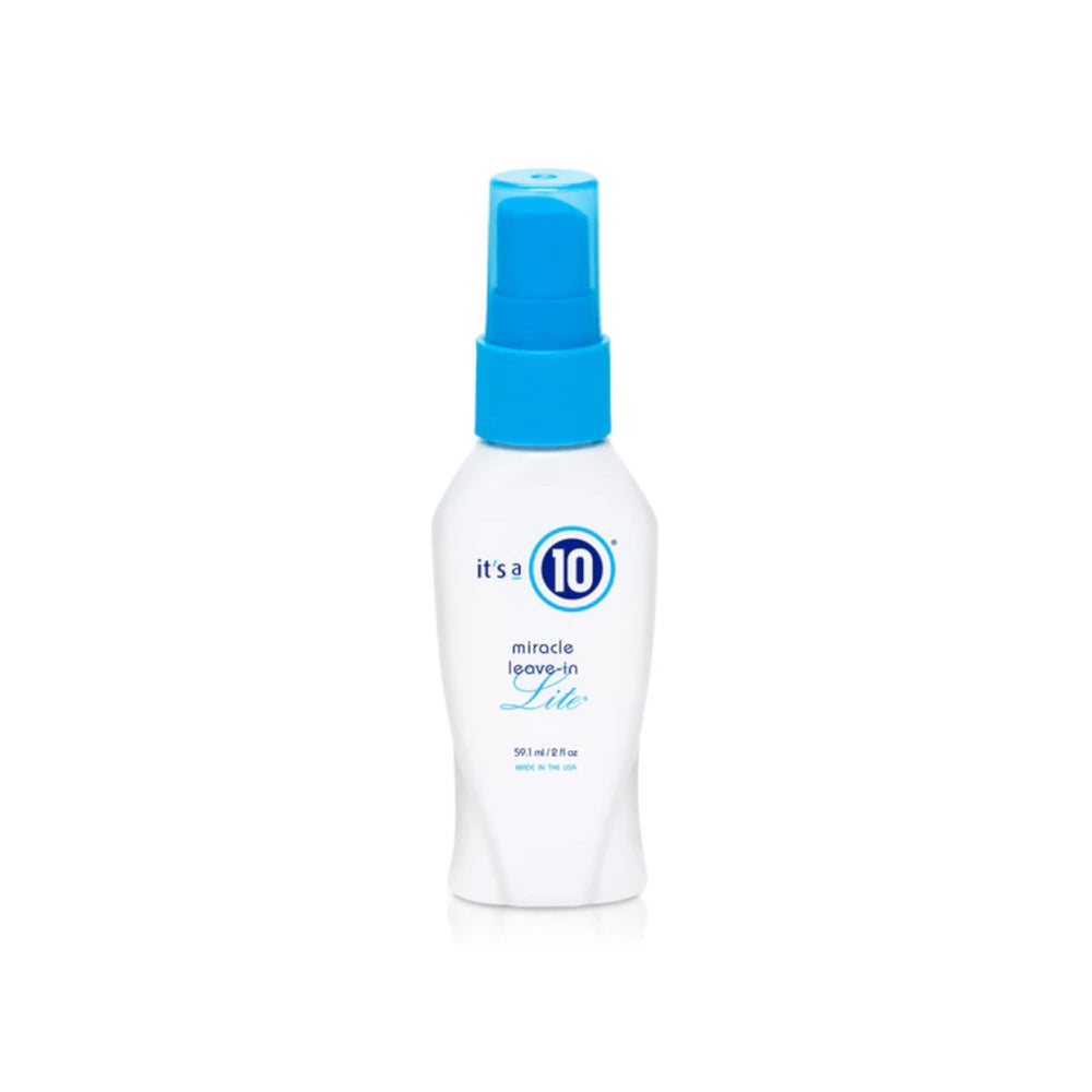 It's a 10 Haircare Miracle Volume Leave-In Lite, flacon compact pour volume et brillance.