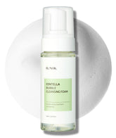 IUNIK Centella Bubble bouteille – nettoyage en douceur pour une peau hydratée après utilisation.