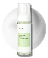 IUNIK Centella Bubble bouteille – nettoyage en douceur pour une peau hydratée après utilisation.