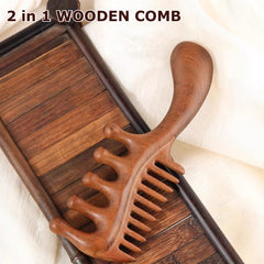 iUnxkmi peigne bois santal massage cuir chevelu pour détente et relief.