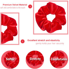 IVARYSS bande elastique cheveux rouge velours avec maintien doux.