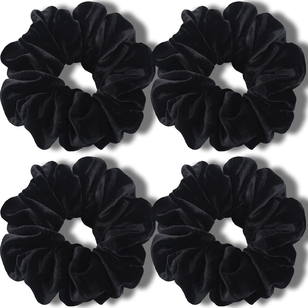 IVARYSS chouchou velours noir extra-large 6 pouces pour cheveux épais et volumineux