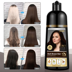Ivnil texture crèmeuse qui mousse facilement pour une couverture homogène des cheveux gris.