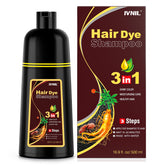 Ivnil shampooing colorant marron châtaigne en bouteille 500 ml pour coloration rapide et pratique.