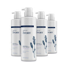 Ivory gel douche sensibilité lavande 4-pack: hydratation douce pour peaux sensibles.