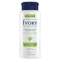 Ivory Gel Lavant Corps à l’Aloé dans une bouteille, nettoyage doux et hydratant.