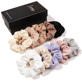 Chouchou Ivyu pour gros cheveux en tissu doux, maintien confortable.