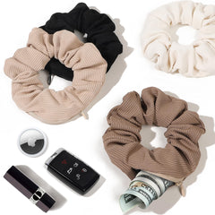 Ivyu pocket-scrunchies zip-poche rose, rangement discret pour billets et clés