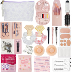 IZEO kit d’urgence mariage avec sac maquillage perlé pour retouches discrètes.