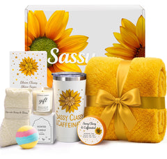 Coffret IZZUBIZ Tournesol avec un emballage élégant prêt à offrir.
