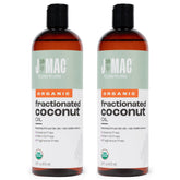J MAC BOTANICALS Huile Coco Fractinee, bouteille 32 onces, idéale pour diluer des huiles essentielles.