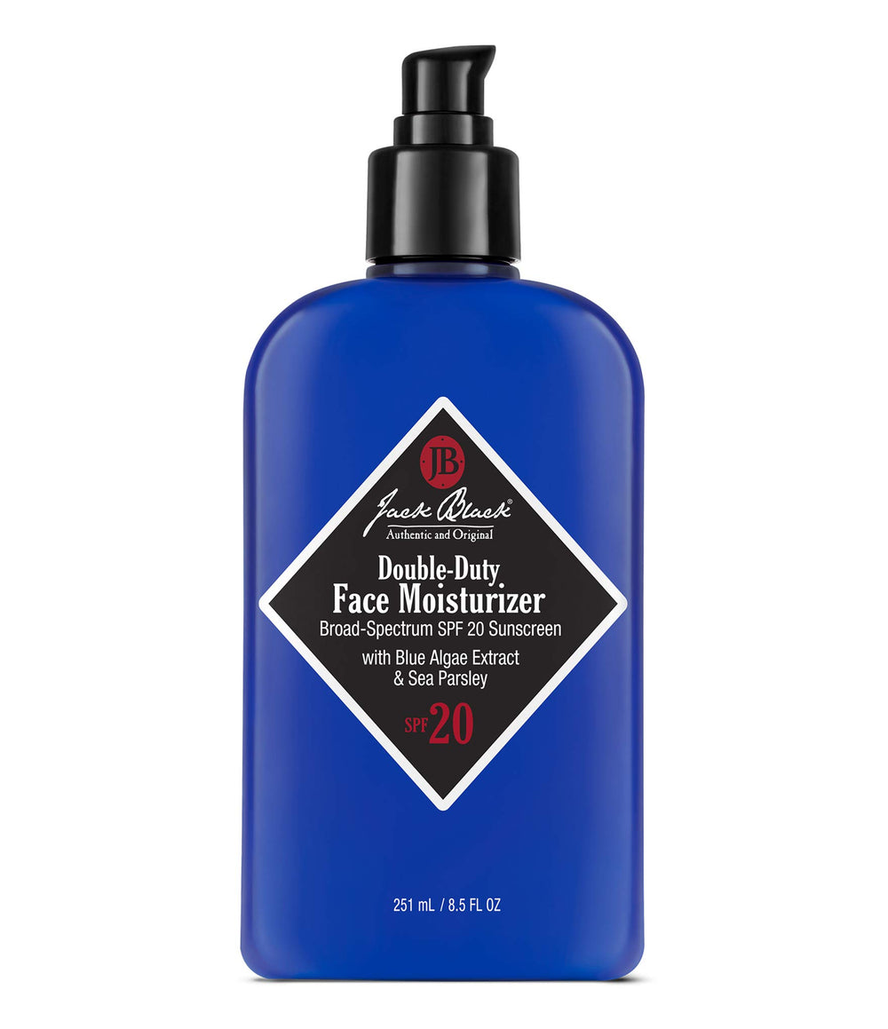 Jack Black Double-Duty visage: flacon SPF 20, protection solaire quotidienne pour le visage.