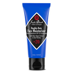 Jack Black Double-Duty: flacon-pompe montrant hydratation et SPF 20