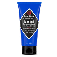 Jack Black Face Buff Energizing Scrub, bouteille prête à préparer le rasage.