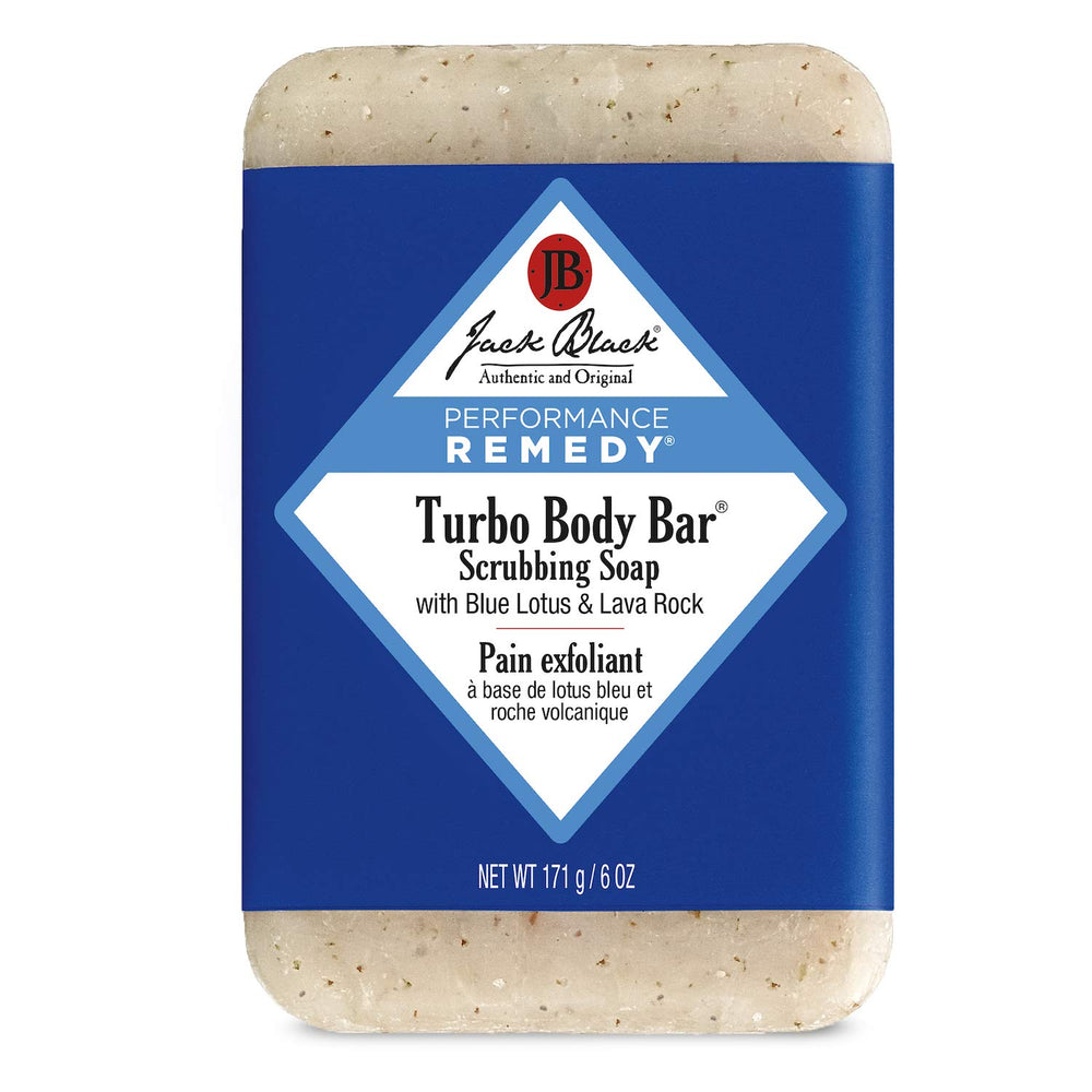Jack Black Turbo Body Bar Savon Gommant Corps : exfolie en douceur pour une peau plus nette.